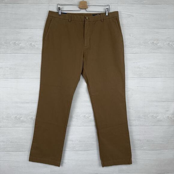 NWT Vineyard Vines Chino Pants Mens 38x32 Breaker Slim Fit Club Brown Preppy - Picture 1 of 12